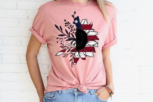 4th of July Retro Svg Usa Sunflower