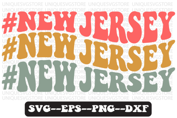New Jersey Groovy Retro Svg Design Review